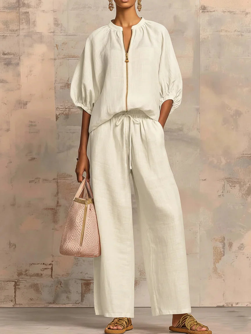 Alba | Completo due pezzi: Camicia stile rilassato e pantalone a gamba larga