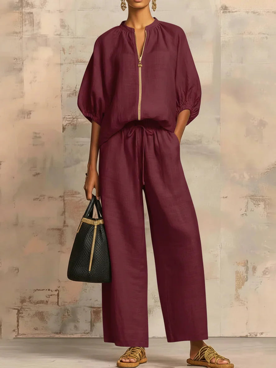 Alba | Completo due pezzi: Camicia stile rilassato e pantalone a gamba larga