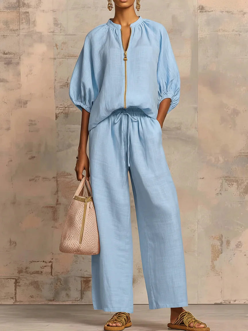 Alba | Completo due pezzi: Camicia stile rilassato e pantalone a gamba larga