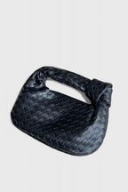 Borsa a spalla piccola intrecciata color salvia