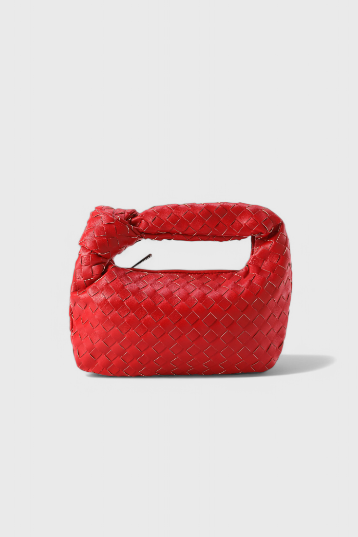 Borsa a spalla piccola intrecciata color salvia