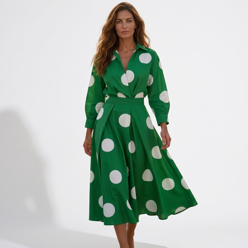 Lana - Elegante abito in cotone con colletto