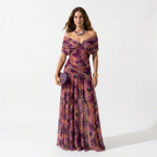 Xenia - Abito lungo elegante con scollo a V