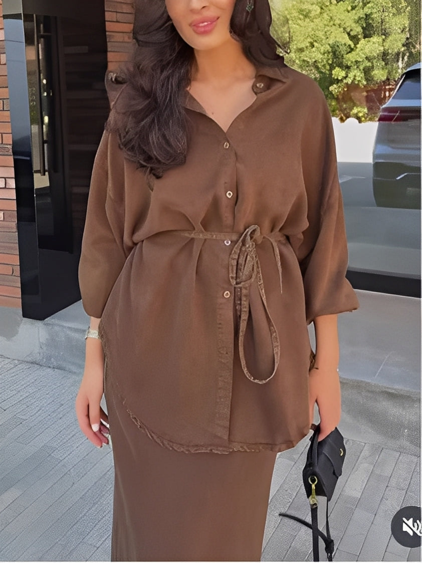 Radomira - completo con blusa annodata