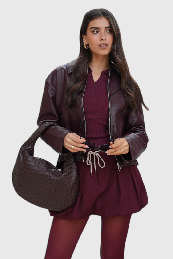 Bolso de Hombro Tejido Mediano Sage